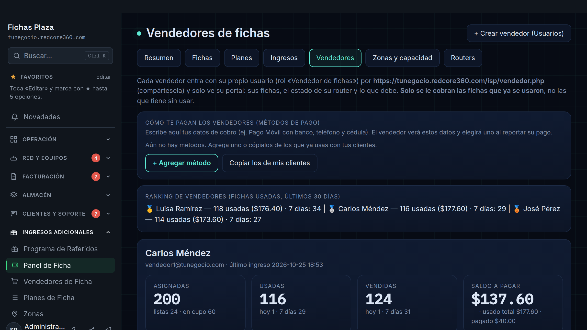 Portal de vendedores
